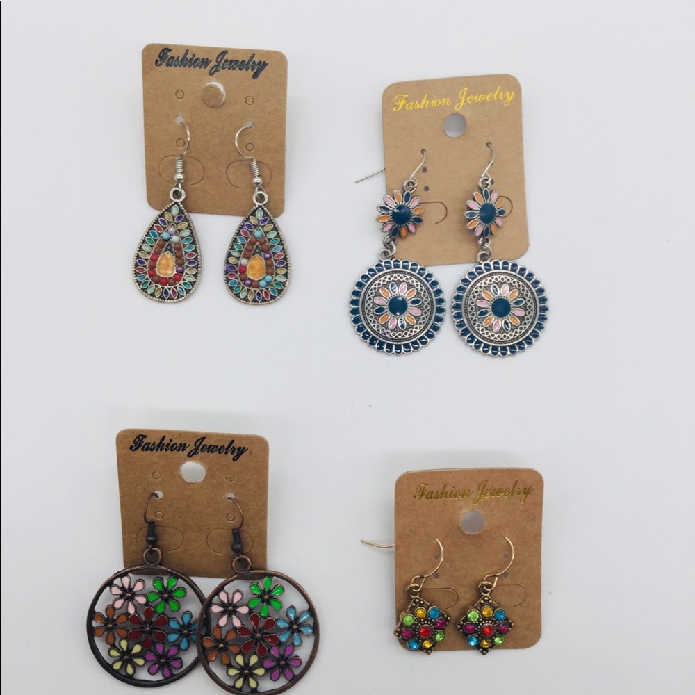 Bohemian Style Pierced Earrings